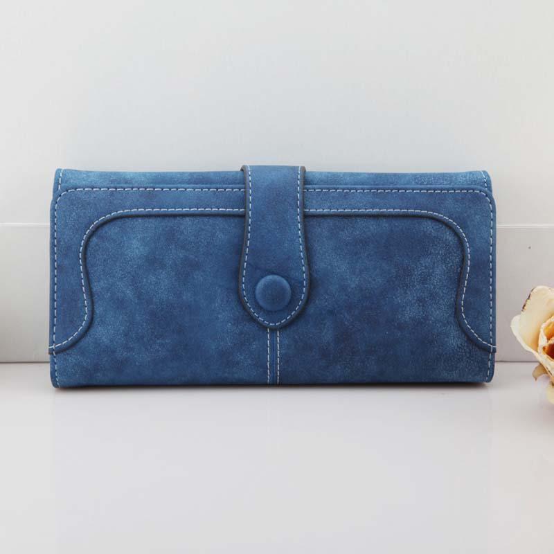 ] retro matte stitching ladies wallet