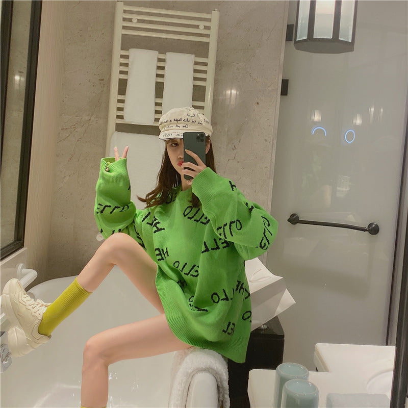 Loose Fitting, Lazy Style Pullover, Versatile Crew Neck Sweater