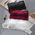 strapless Transparent Lace Tube bra