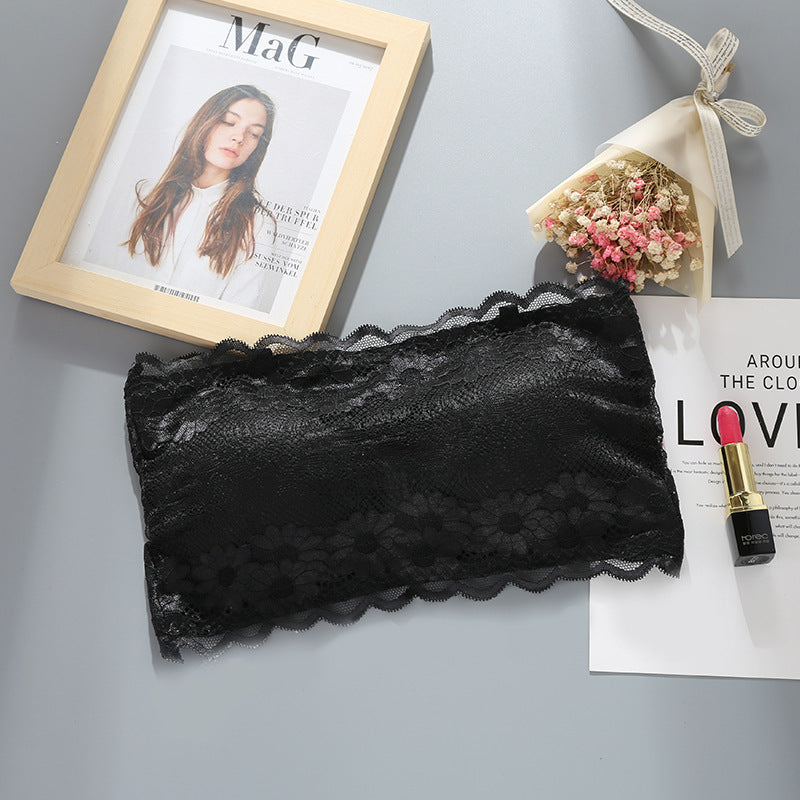 strapless Transparent Lace Tube bra