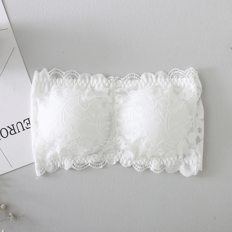 strapless Transparent Lace Tube bra