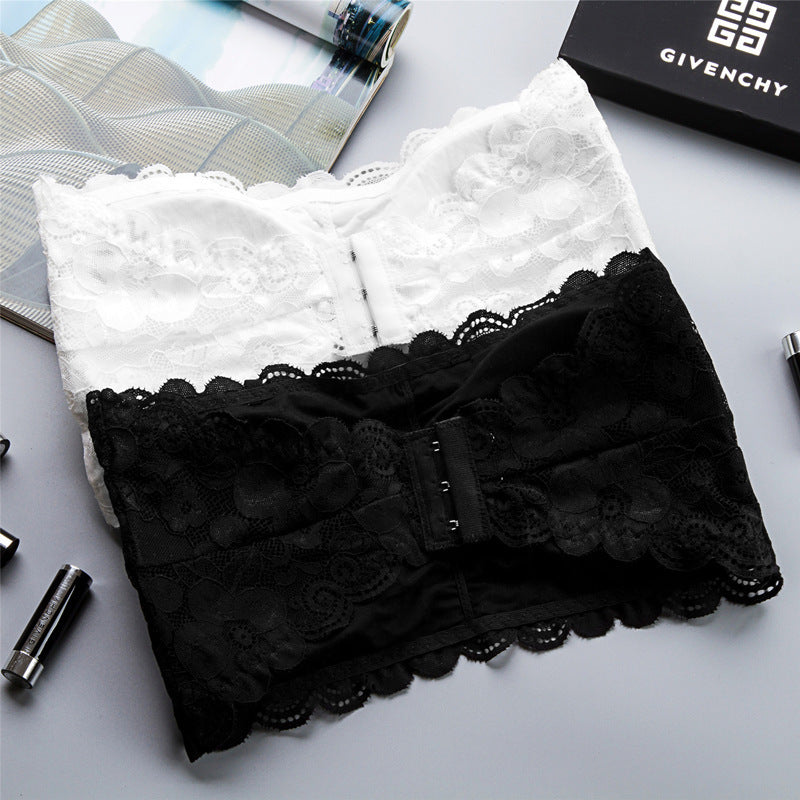 strapless Transparent Lace Tube bra