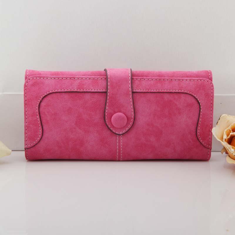 ] retro matte stitching ladies wallet