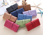 ] retro matte stitching ladies wallet