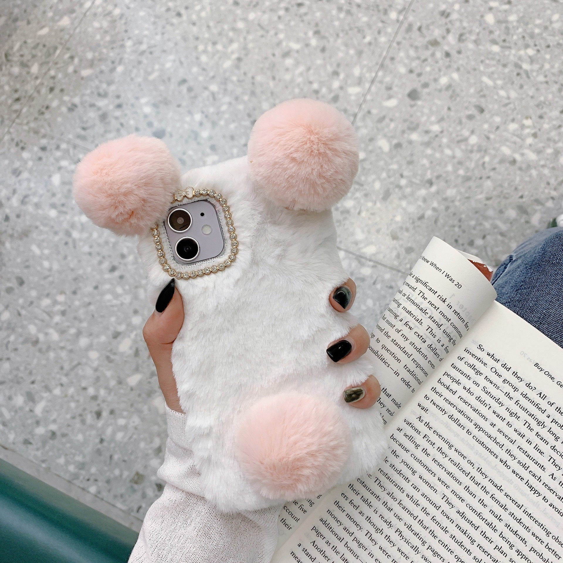 Simple Cute Plush Panda Phone Case