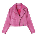 Pink Pu Leather Jacket
