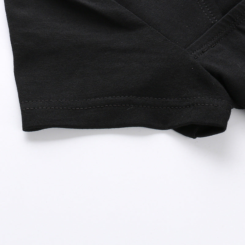 openwork button collar T-shirt top