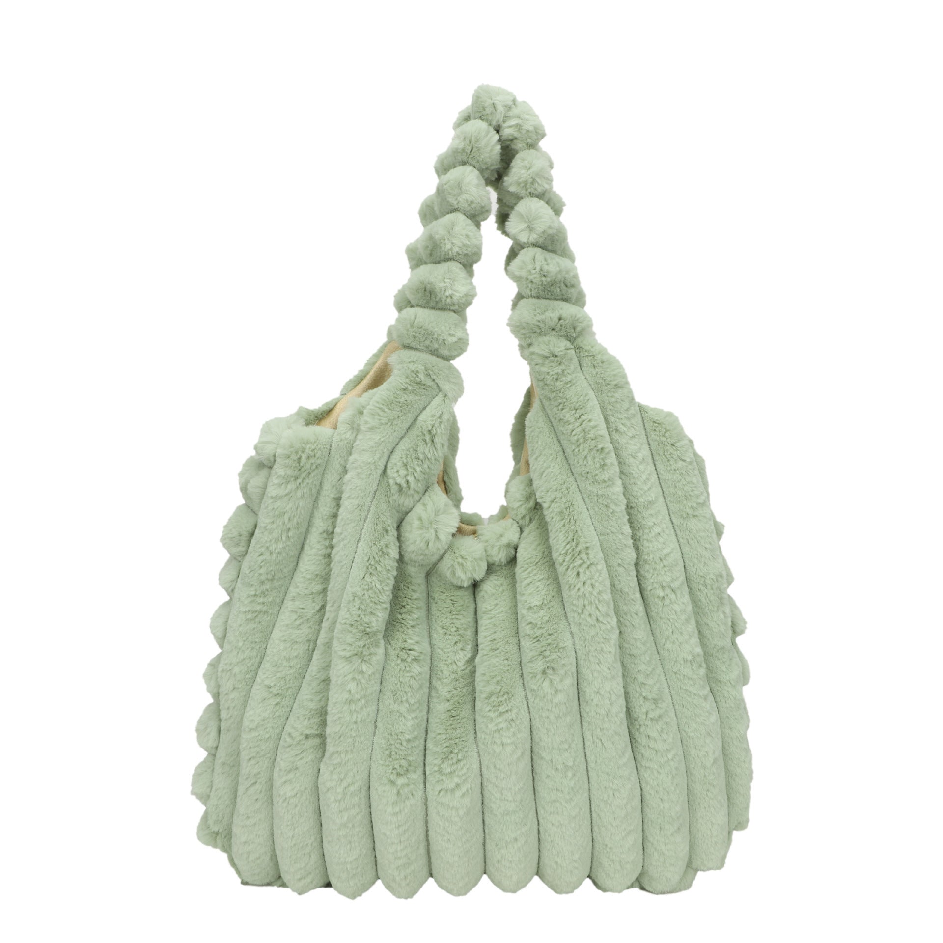 Striped Design Plush Bag