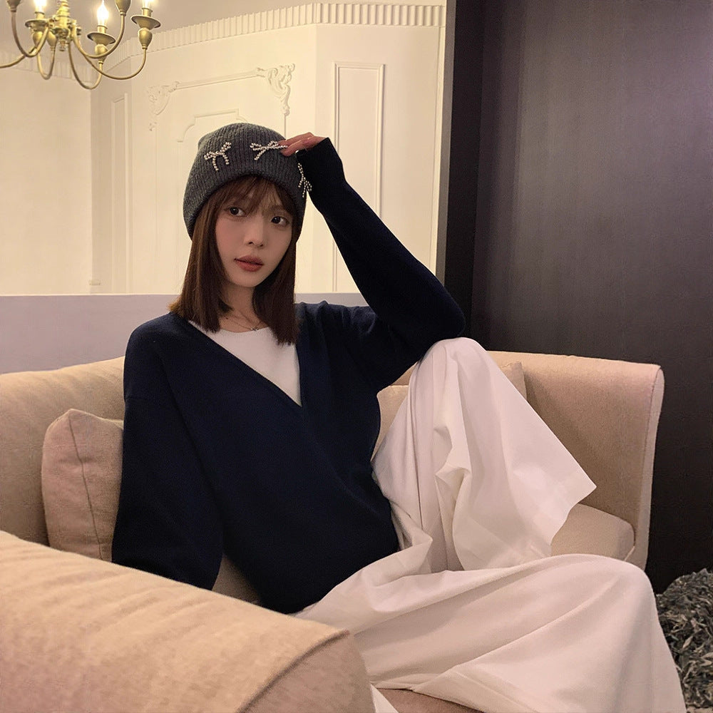New Fake Two-piece Knitted Sweaters Women