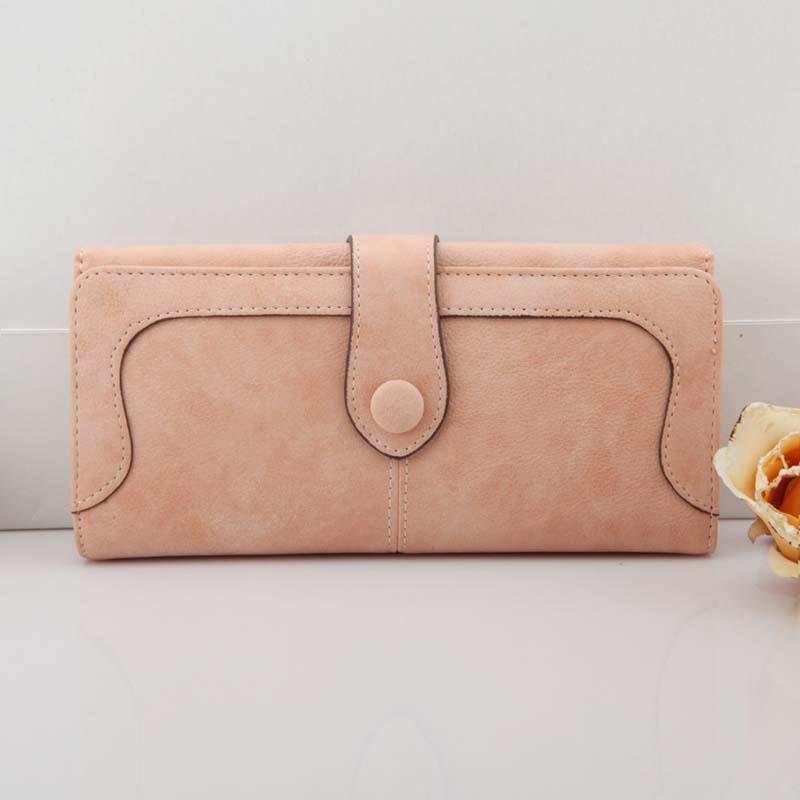 ] retro matte stitching ladies wallet