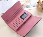 ] retro matte stitching ladies wallet