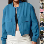Stand-collar Jacket With Big Pockets