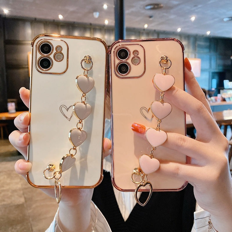 Electroplated Heart-shaped Mobile Phone case