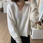 V-neck Casual Style Knitwear  Sweater
