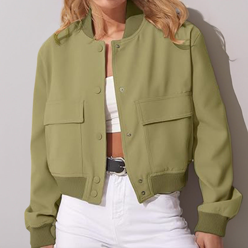 Stand-collar Jacket With Big Pockets