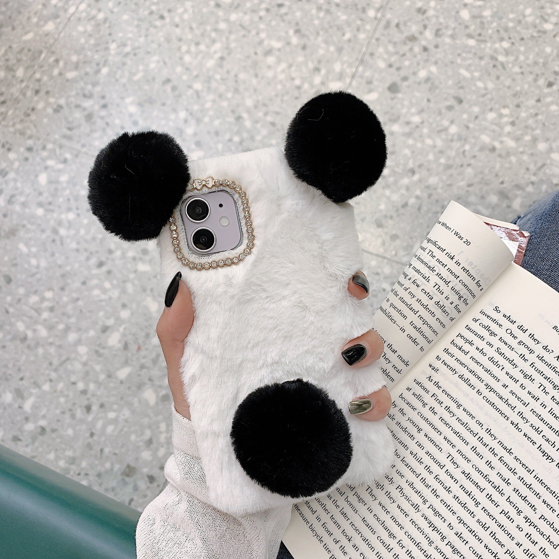 Simple Cute Plush Panda Phone Case