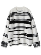 Street Casual Loose Irregular Stripe Sweater
