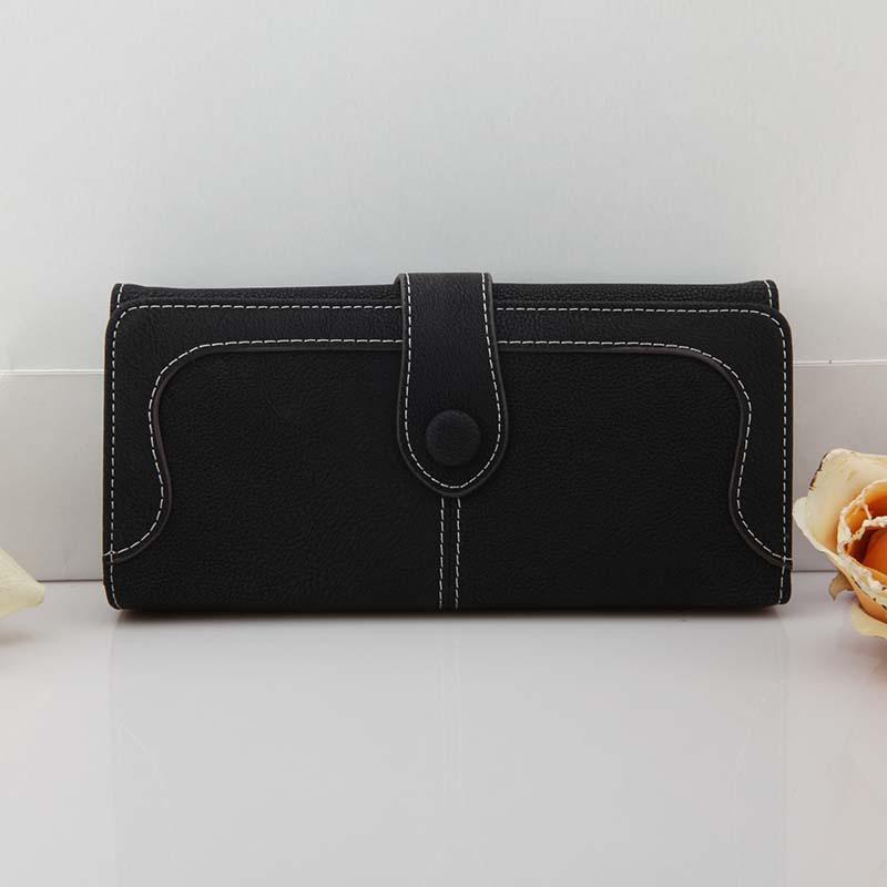 ] retro matte stitching ladies wallet