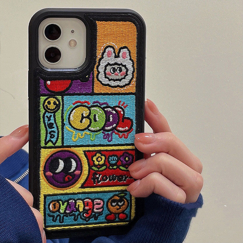 Cartoon Embroidered  Phone Case
