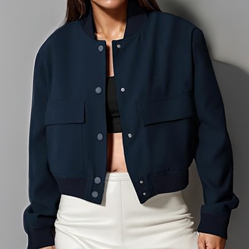 Stand-collar Jacket With Big Pockets
