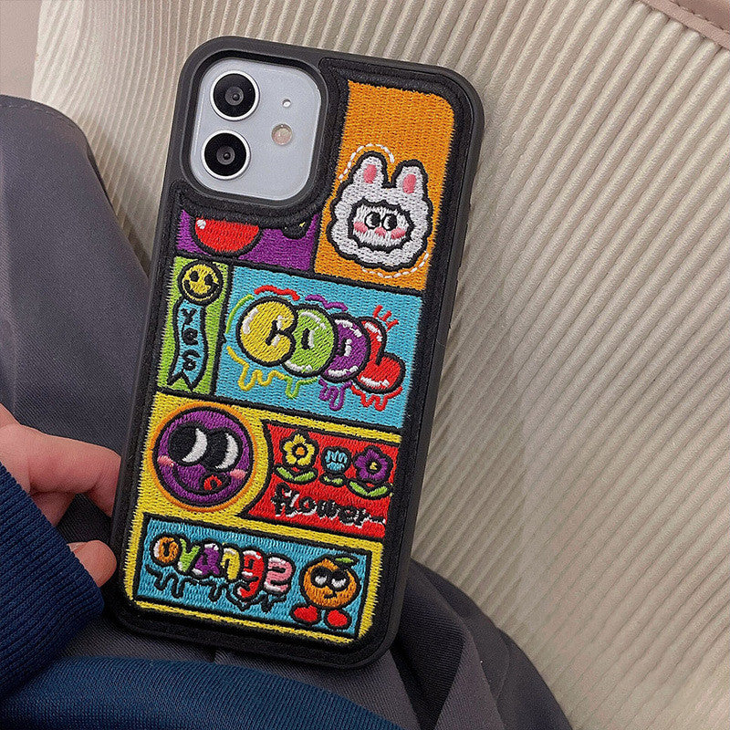 Cartoon Embroidered  Phone Case