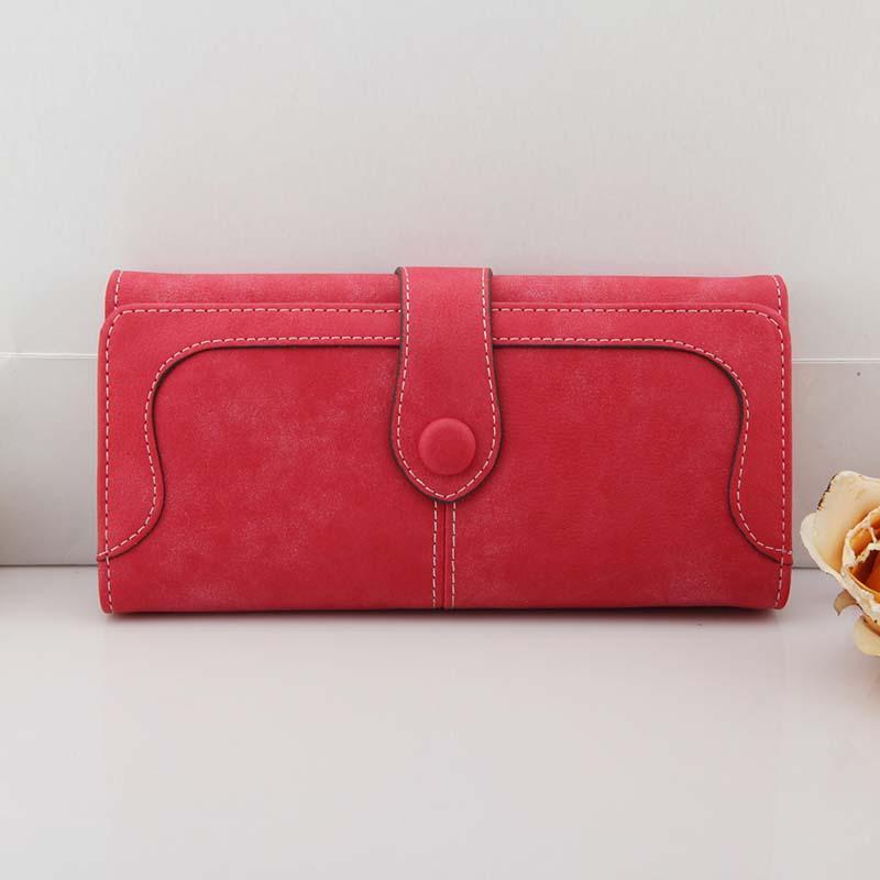 ] retro matte stitching ladies wallet