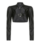 Street Biker Women's Short Leather Jacket