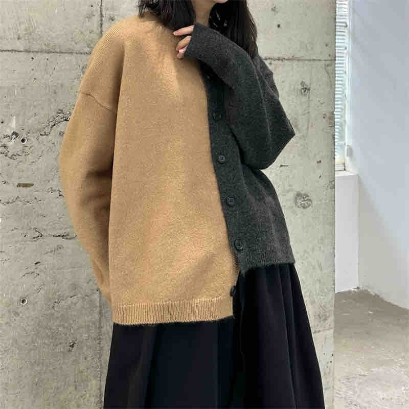 Women's Dark Style Color Matching Sweaters