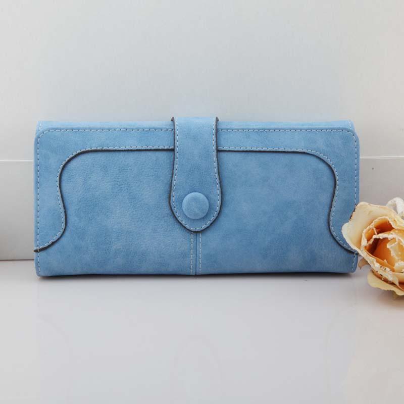 ] retro matte stitching ladies wallet