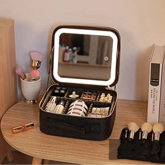 Large-capacity Cosmetics Storage Bag With LED Lights