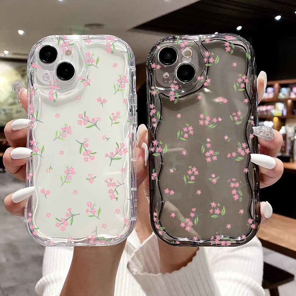 Cream Pattern Transparent Case