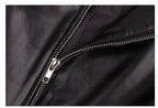 American Retro Black Stitching Letter Leather Jacket