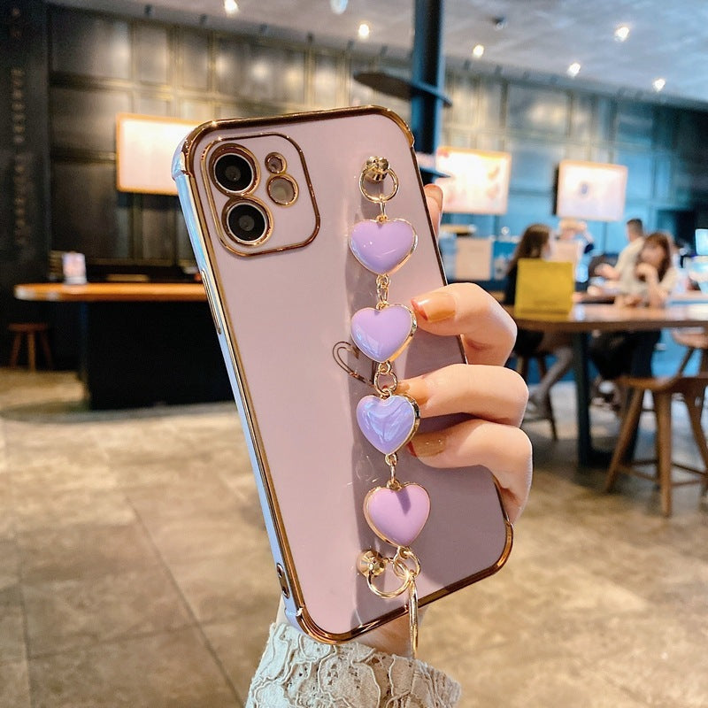 Electroplated Heart-shaped Mobile Phone case