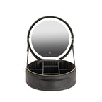 Round  LED Makeup Bag With Mirror Lights