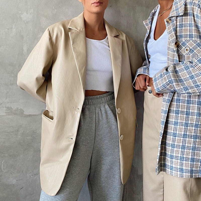 Women's Casual Warm Leather Jacket