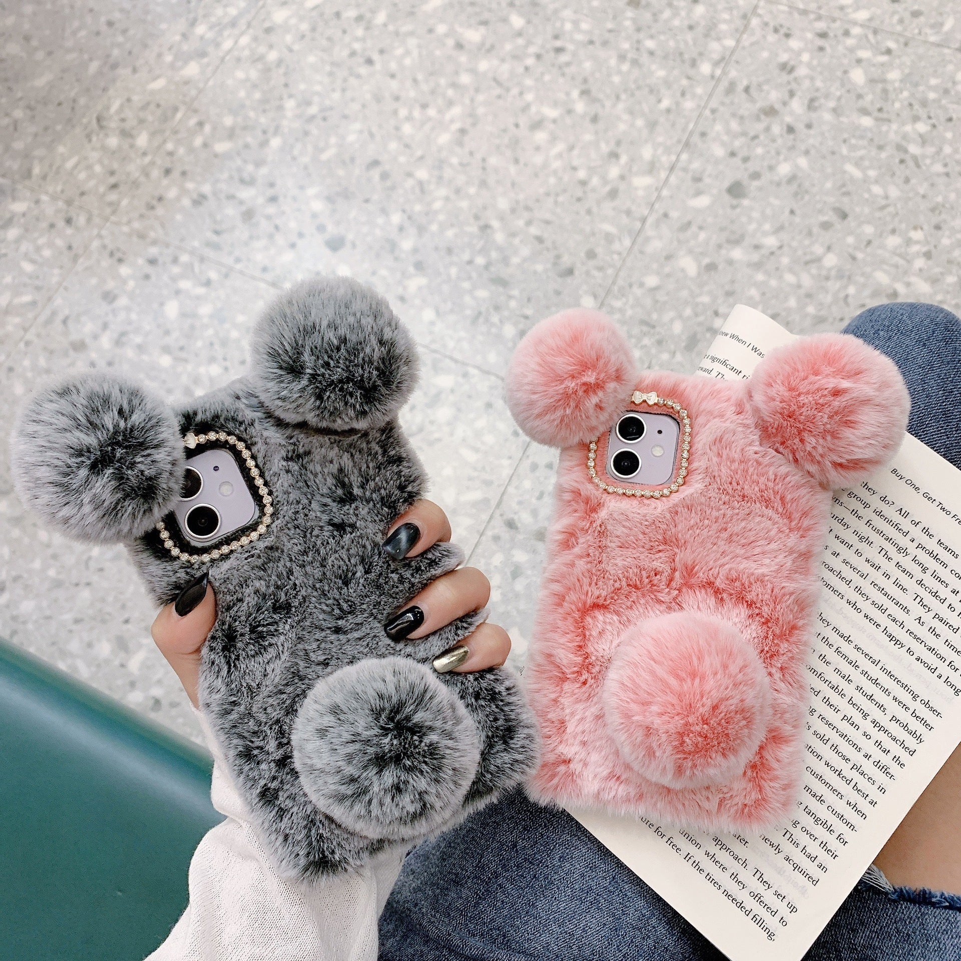 Simple Cute Plush Panda Phone Case