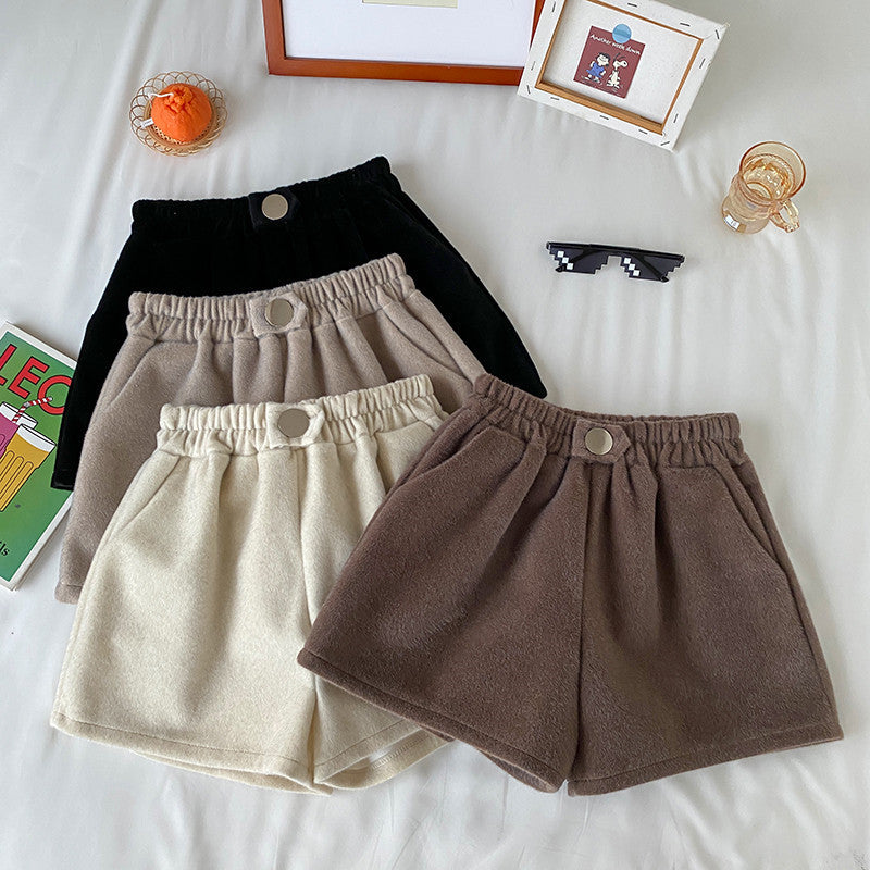 Thickened  Elastic Waist Warm Casual Pants